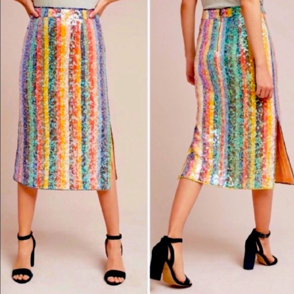 Anthropologie Maeve Rainbow skirt